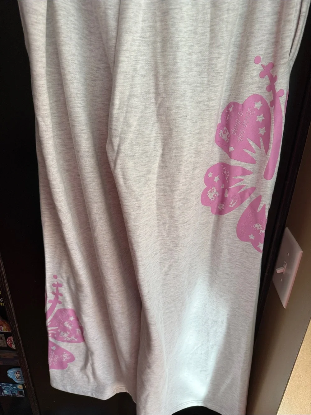 Betty Boop Light Gray Sweatpants with Pink Graphics XL